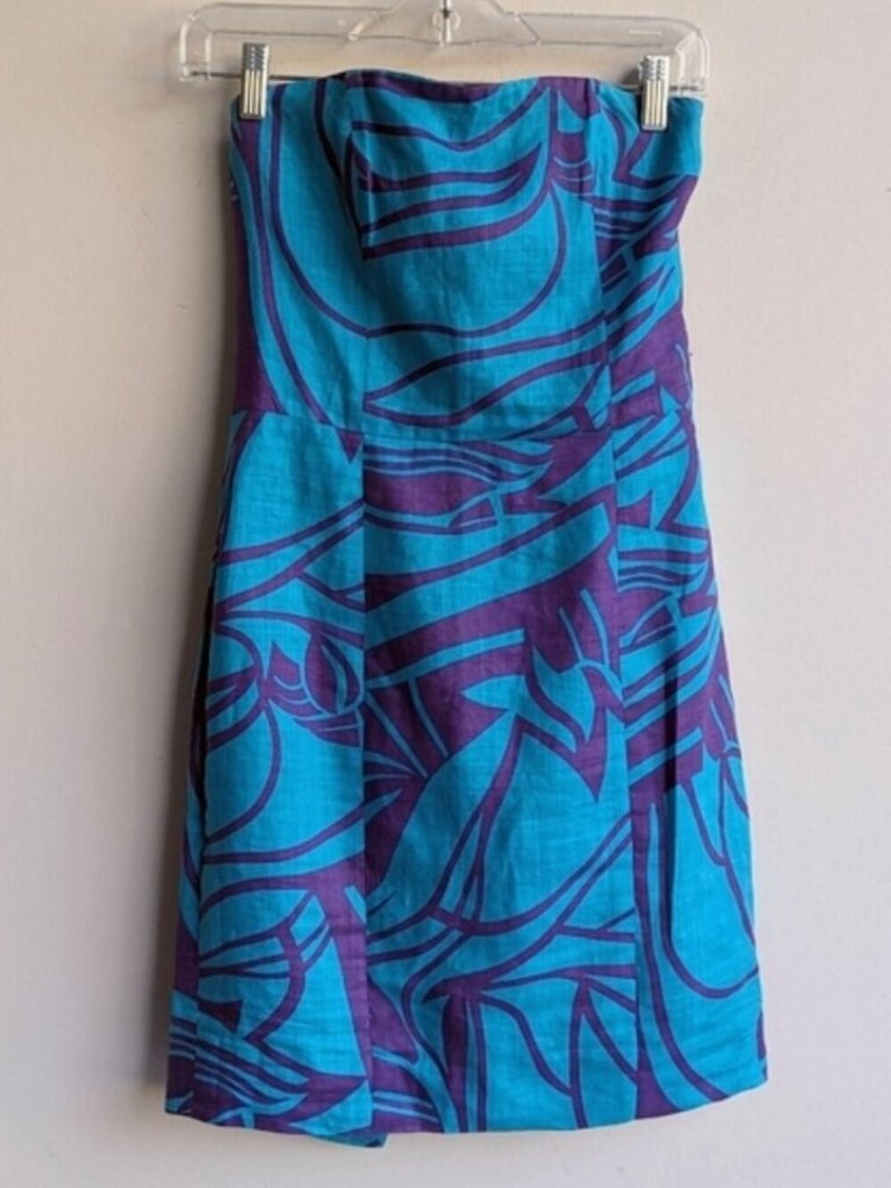 Zara strapless purple & blue neon tube strapless mini dress